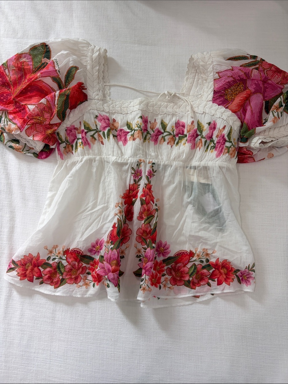 Farm Rio New With Tags Off-White Summer Fruit Blouse